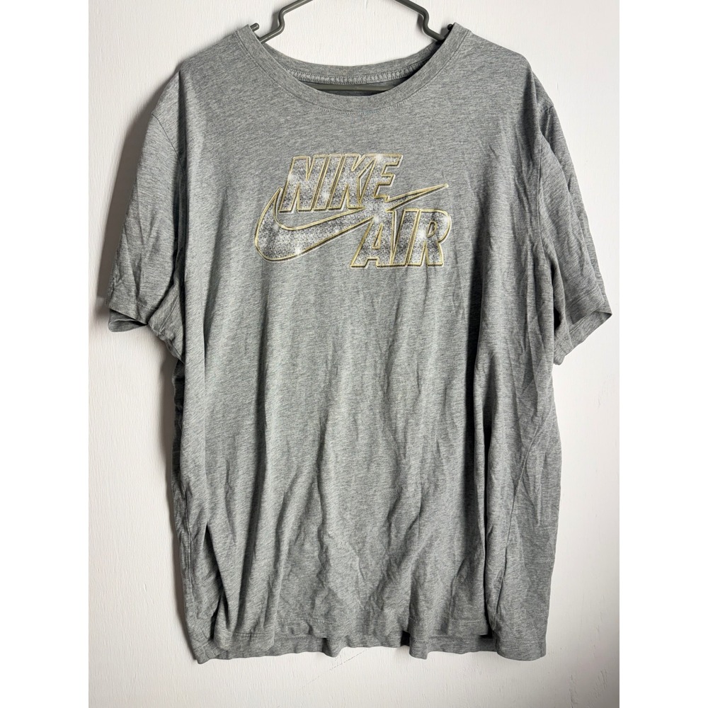 Nike Air Mens XXL T-Shirt Heather Gray Graphic Logo Short Sleeve Athletic Tee